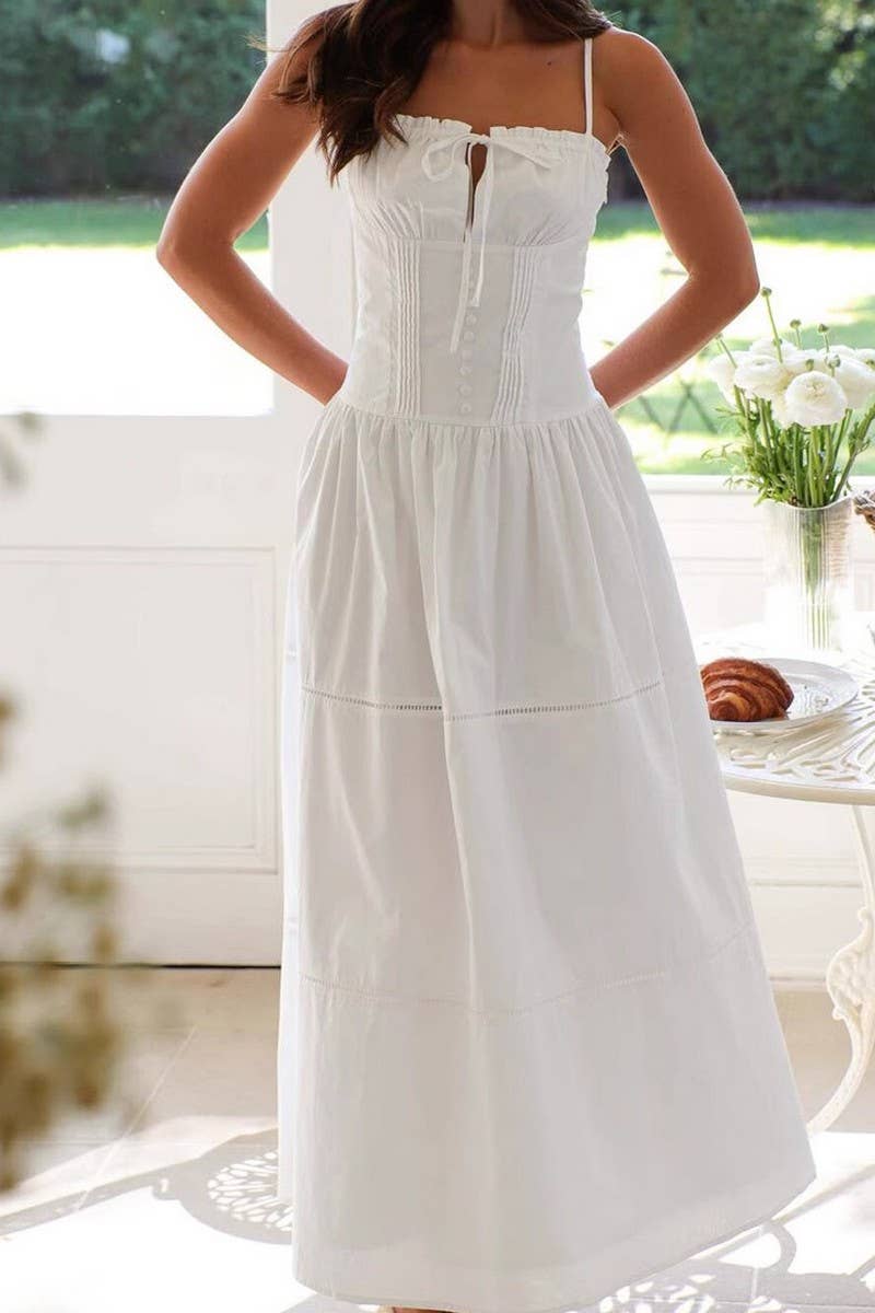 CWDHL0885_HOLIDAY CASUAL STYLE SOLID COLOR SMALL SLING DRESS