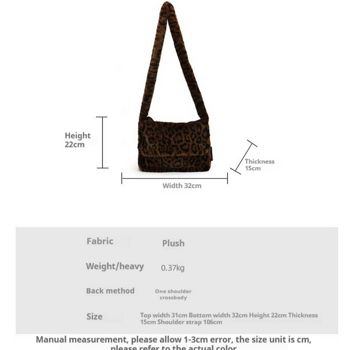Leopard Faux Fur Tote Bag Women Shoulder Bag_CUAB00550
