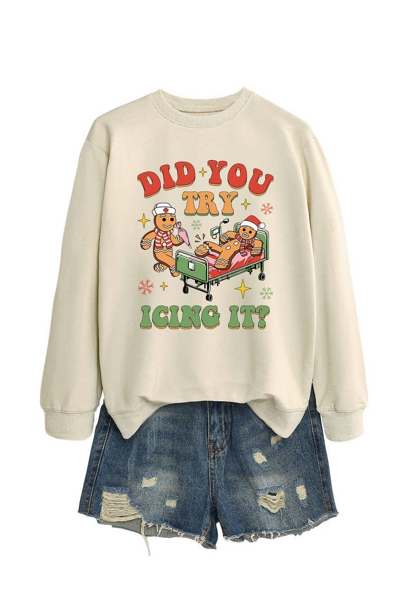 CWTBLL01331_FUNNY CHRISTMAS GRAPHIC LONG SLEEVE SWEATSHIRT