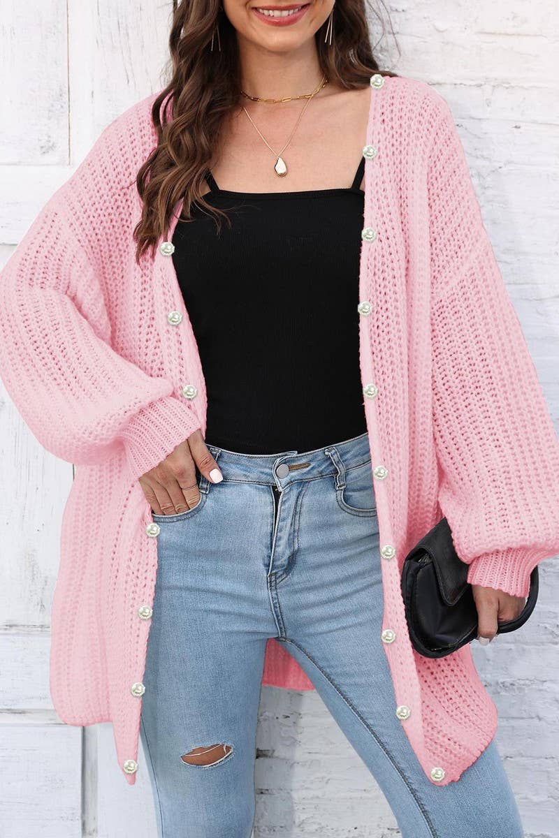 CWOSWL07390_WOMEN OVERSIZED CHUNKY KNIT CARDIGAN SWEATER