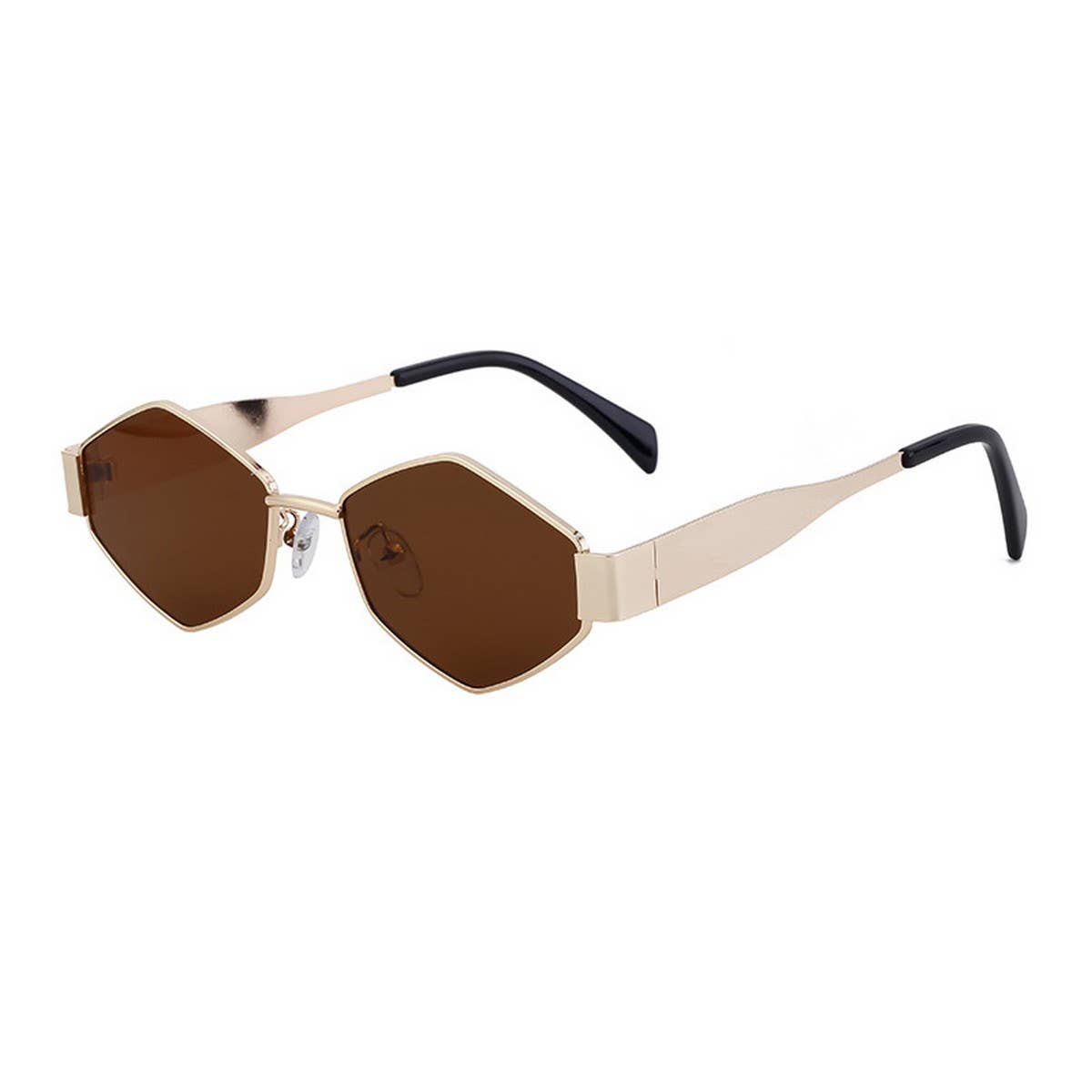 IRREGULAR METAL SUNGLASSES WITH WIDE TEMPLES