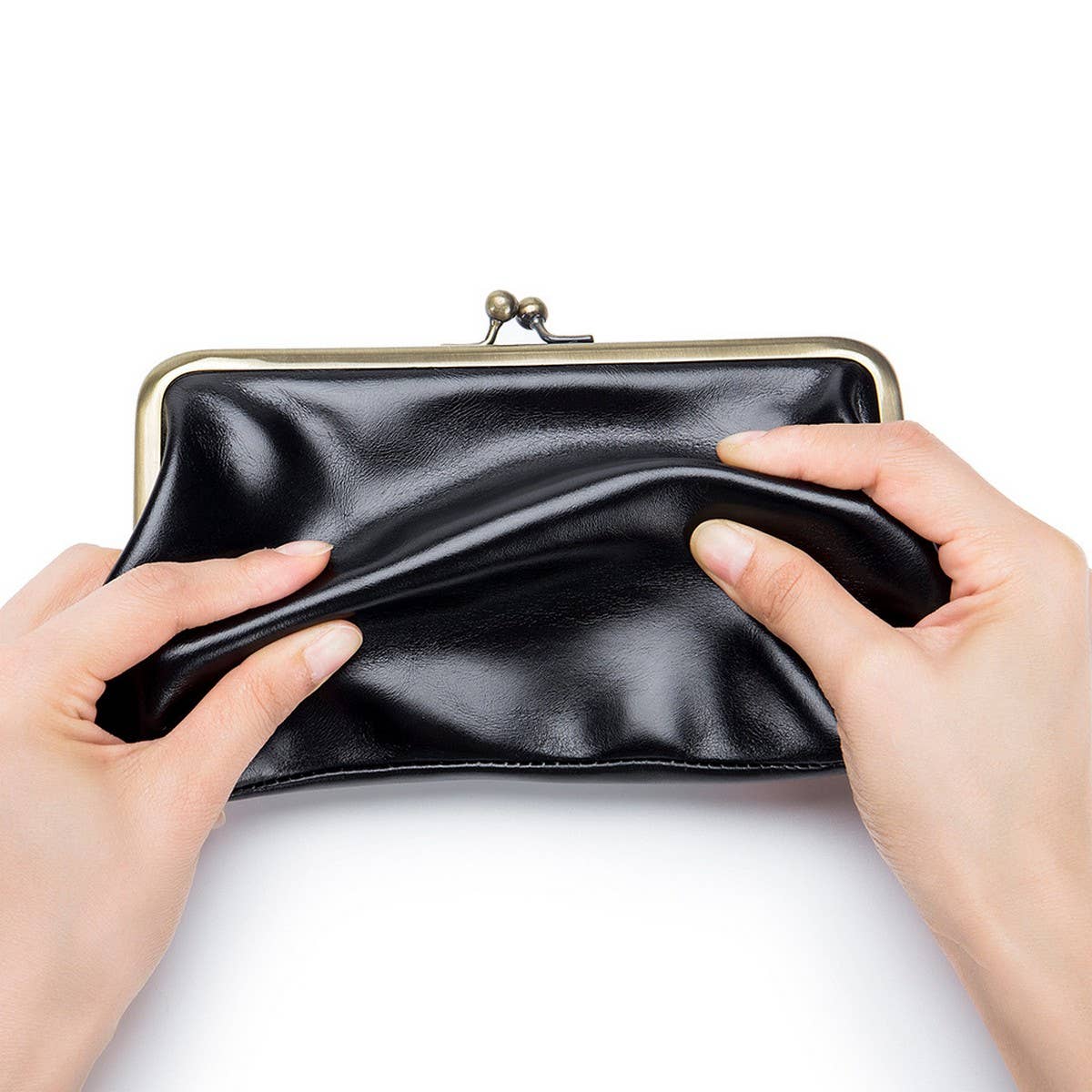 LARGE CAPACITY VINTAGE CLIP BAG LONG LEATHER WALLET_CWAB3746
