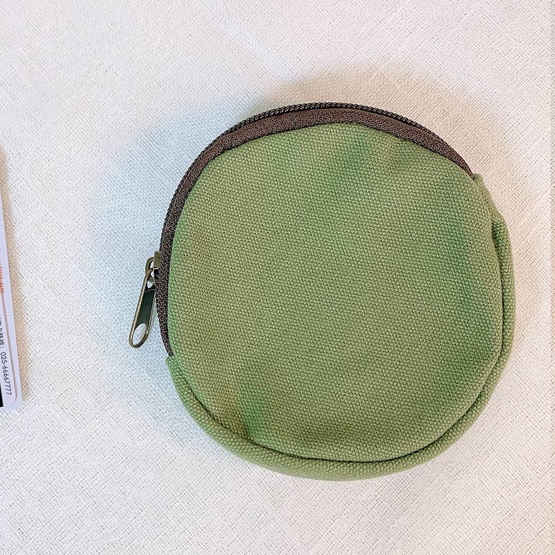 Round cartoon canvas coin purse and money bag