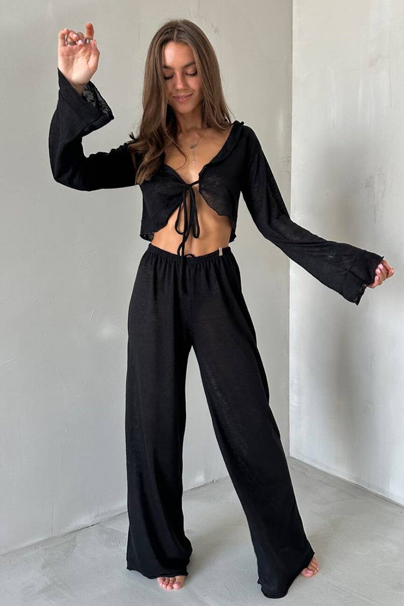 CWSTB1815_MODAL LONG-SLEEVED TOP AND PANTS PAJAMA SET