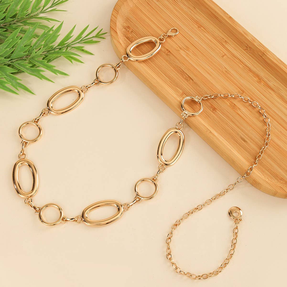 Fashionable and simple round metal waist chain