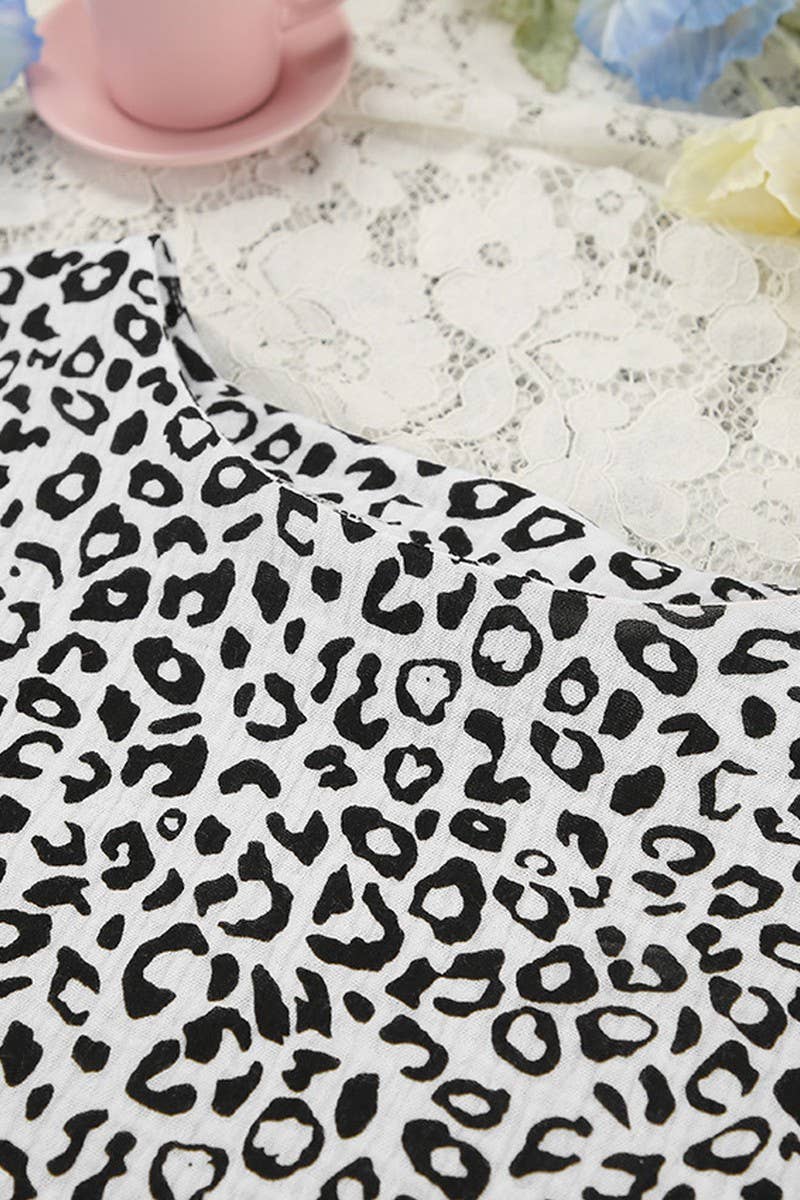 CWSPJ0369_LONG-SLEEVED SHORTS LEOPARD PRINT PAJAMA SET