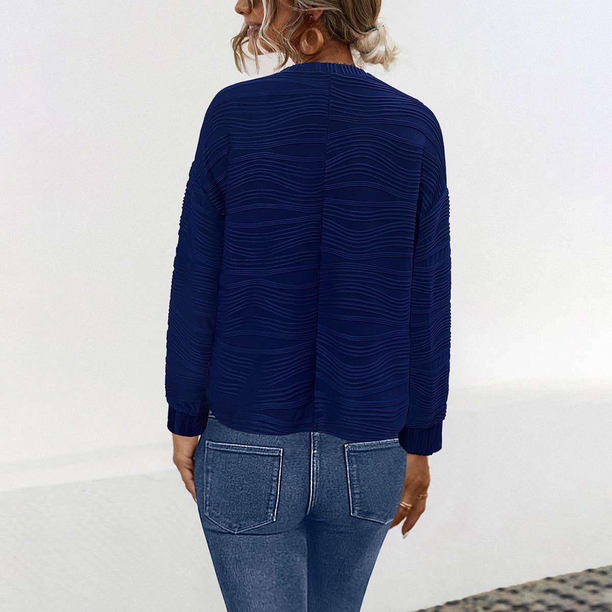 Classic casual knit solid color pullover hoodie