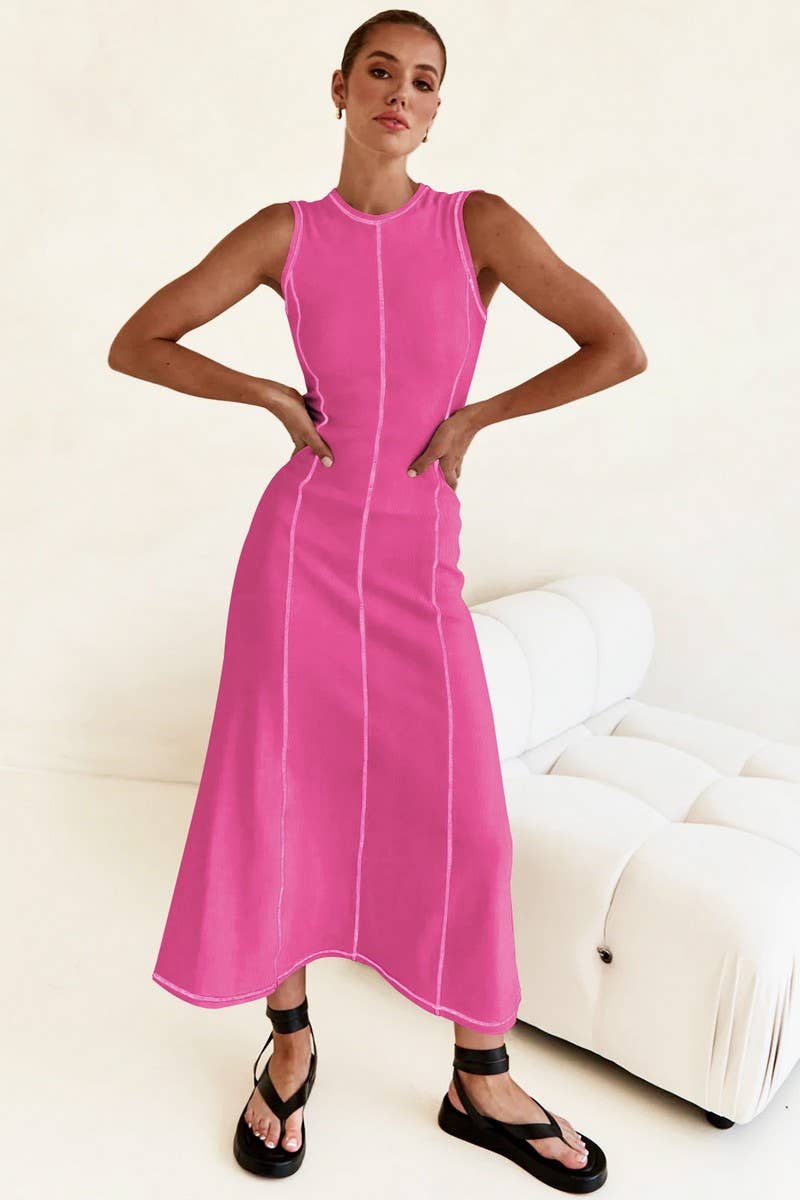 CWDMD6150_VINTAGE FRENCH SLEEVELESS A-LINE DRESS