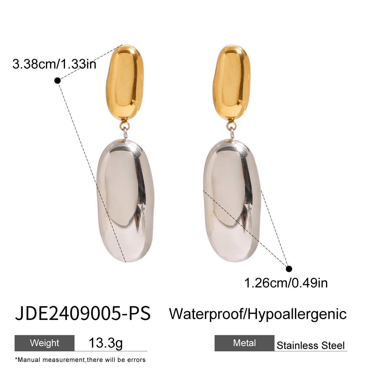 Waterdrop Cuff Bracelet & Stud Earrings Set