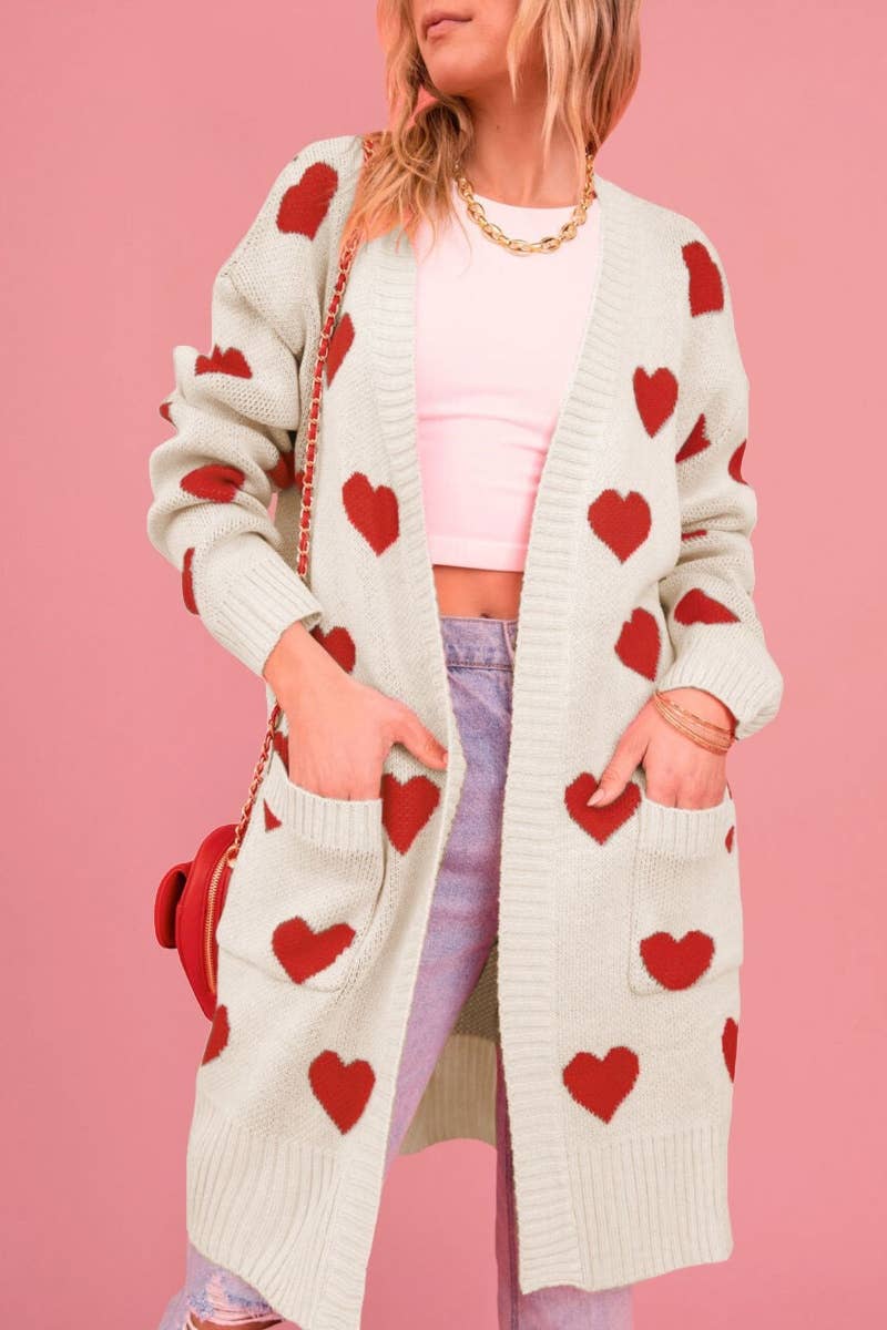 CWOCAL1822_AUTUMN WINTER LOVE LONG SLEEVE SWEATER CARDIGAN