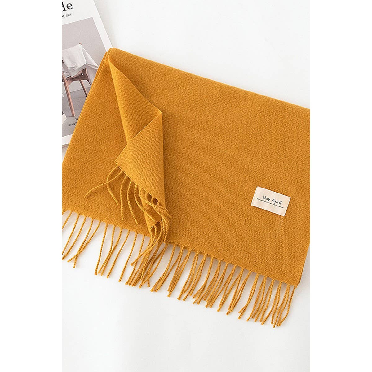 CWASC1482_SOLID COLOR MEDIUM-LENGTH WARM SCARF SHAWL NECK