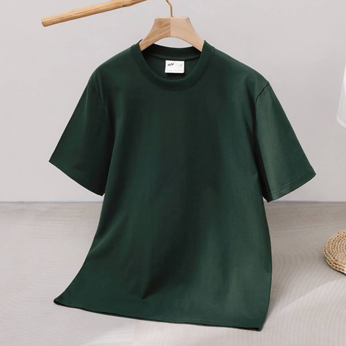CWTTS0924_LOOSE ROUND NECK SOLID COLOR SHORT SLEEVE
