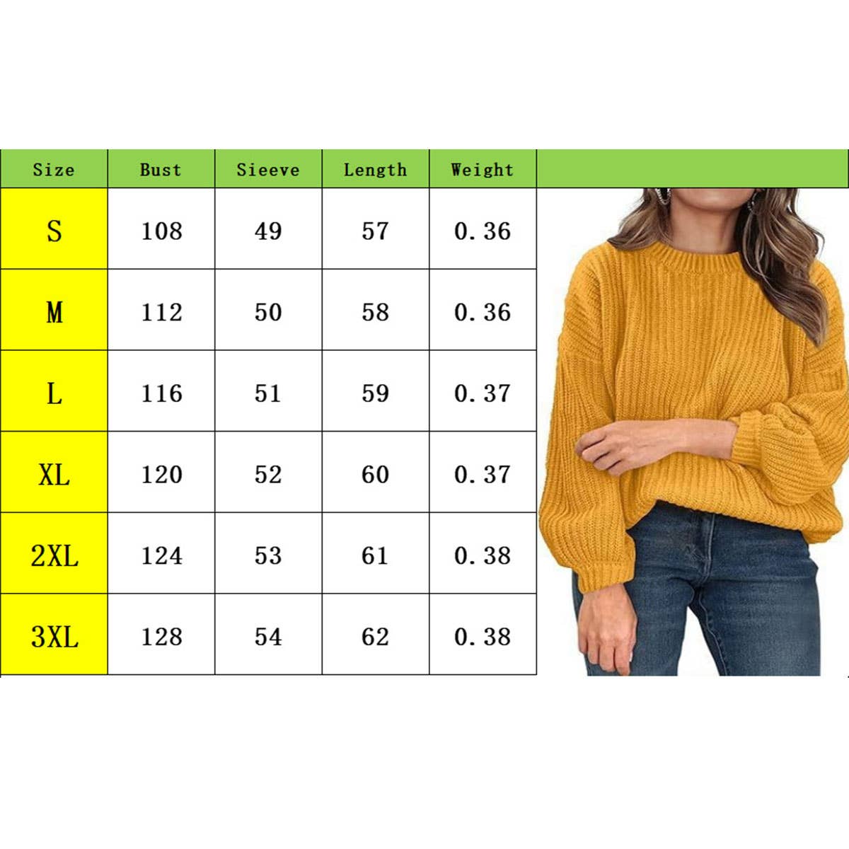 CREW-NECK FLARED CUFF JUMPER LOOSE SWEATER