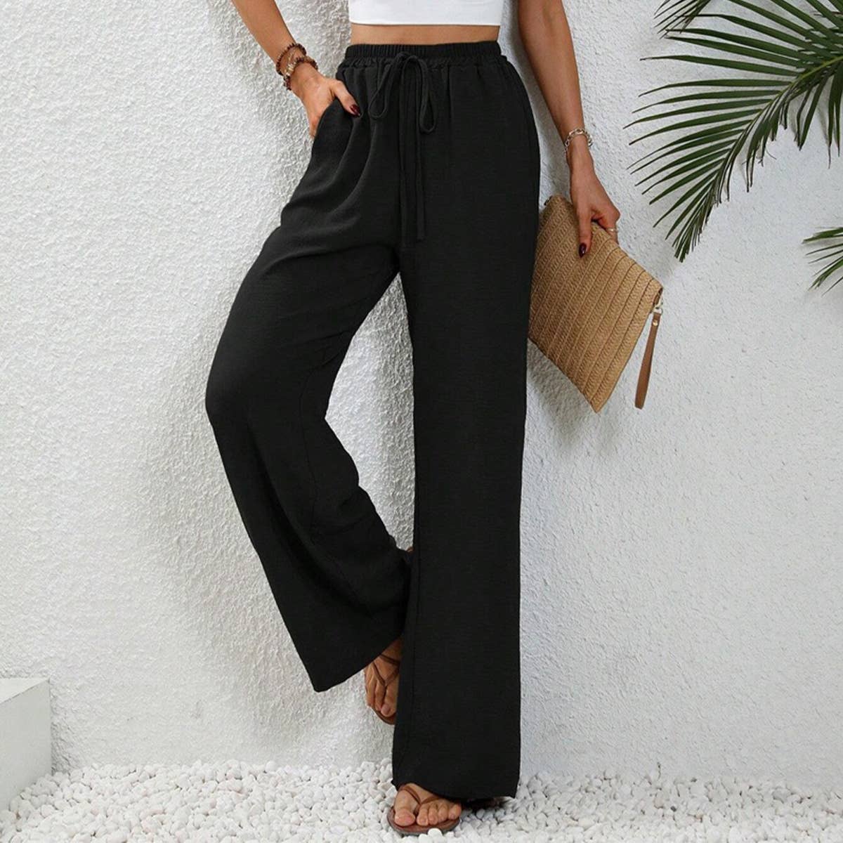 All-in-one floor-length straight leg pants