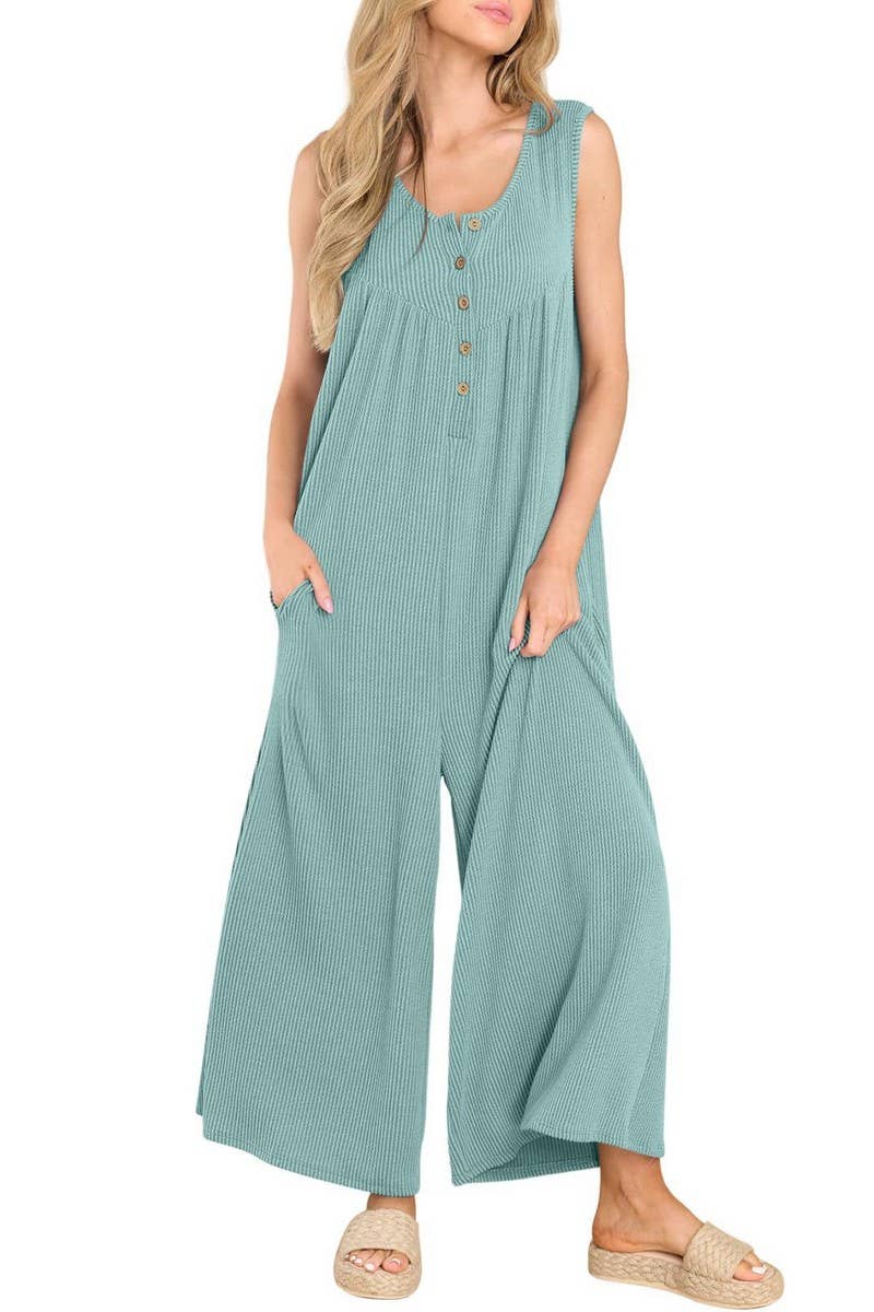 CWSJS0720_SOLID COLOR CASUAL LOOSE POCKET JUMPSUIT