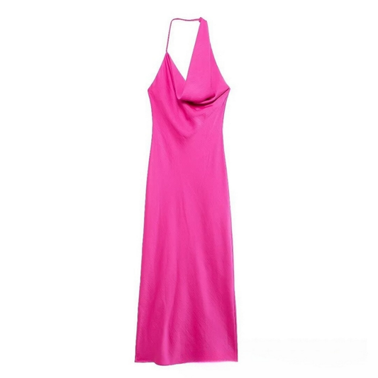 Women?™s French Style Asymmetric Satin Dress_CWDMD5814