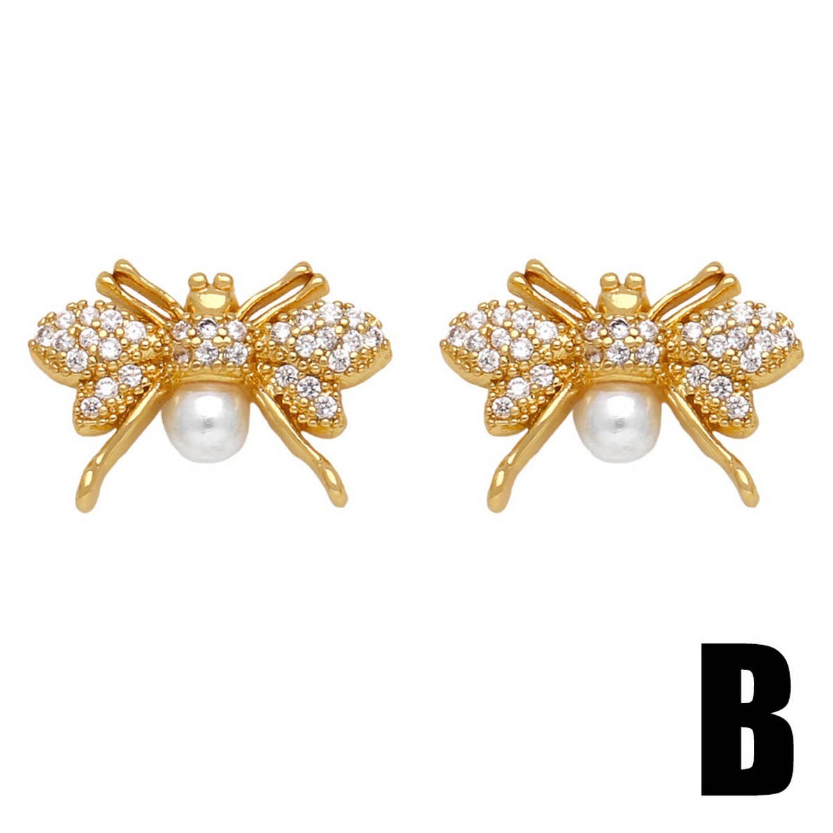 FASHIONABLE ZIRCON INLAID BEE EARRINGS