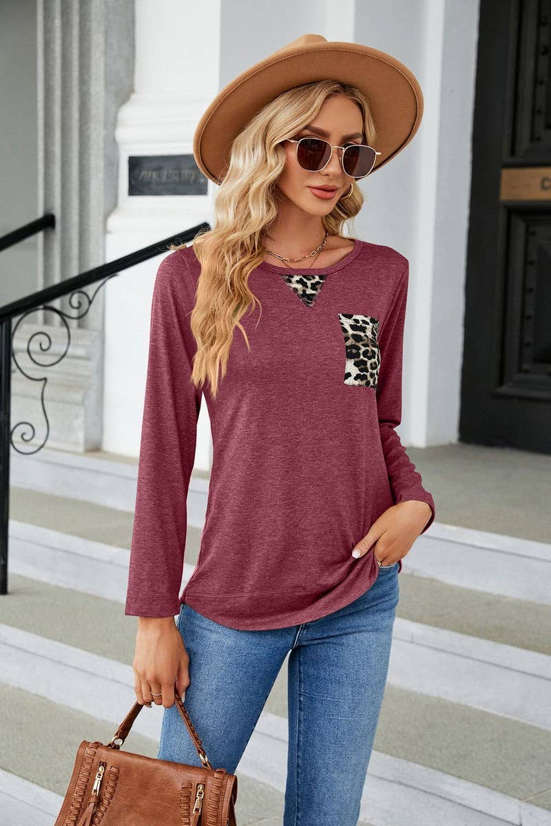 CWTTL1651_Round neck Long Sleeve Pullover Top