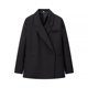 Double-breasted side-slit casual suit jacket