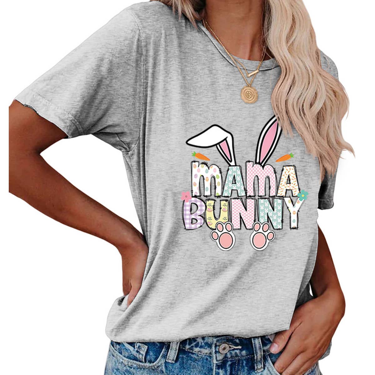 EASTER PULLOVER ROUND NECK FASHION PRINTED T SHIRT_CWTTS0855