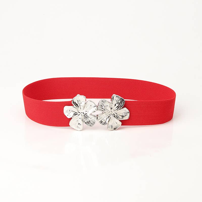 Fashionable flower-buckle decorated belt