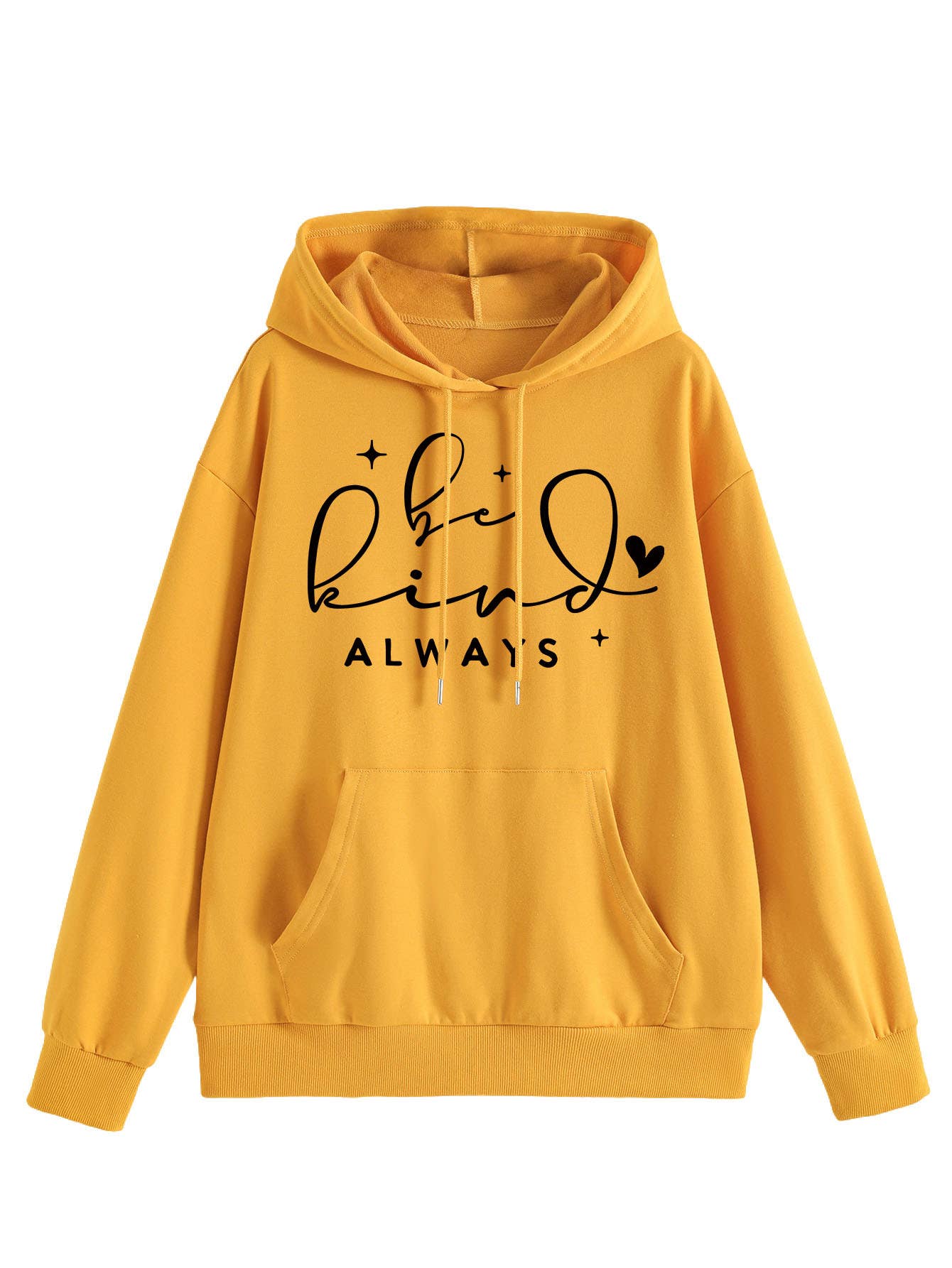 be kind always style Loose hooded sweatshirt