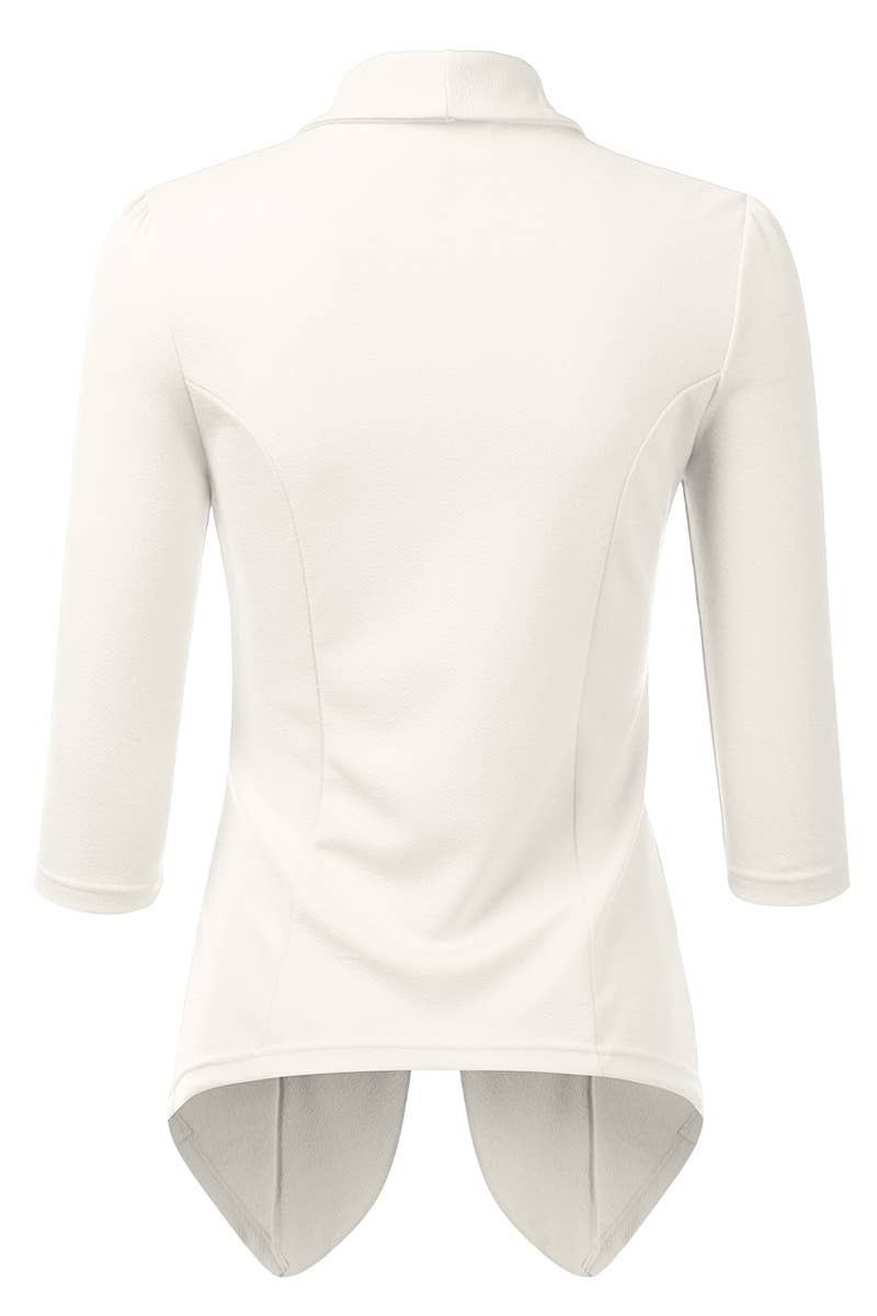 CWOBL089_Casual Work 3/4 Sleeve Open Front Blazer