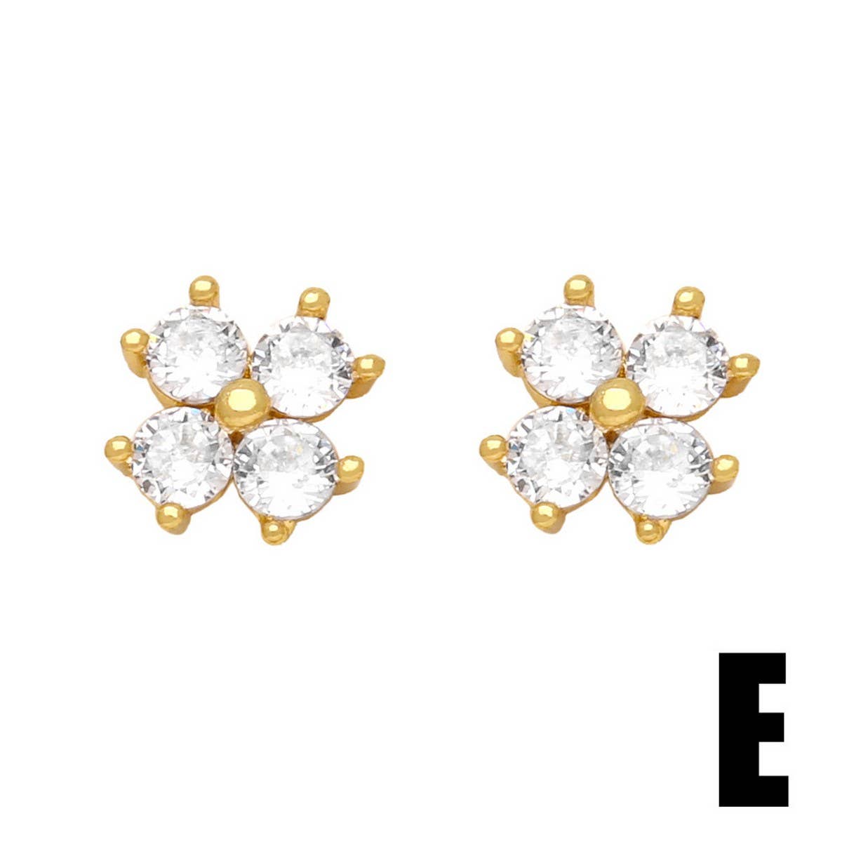 COLORED ZIRCON CROSS EARRINGS