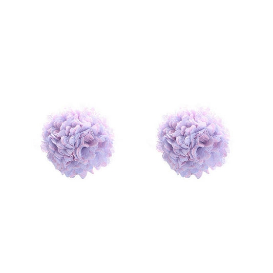 Vintage Rose Fabric Stud Earrings ? Handmade Chic