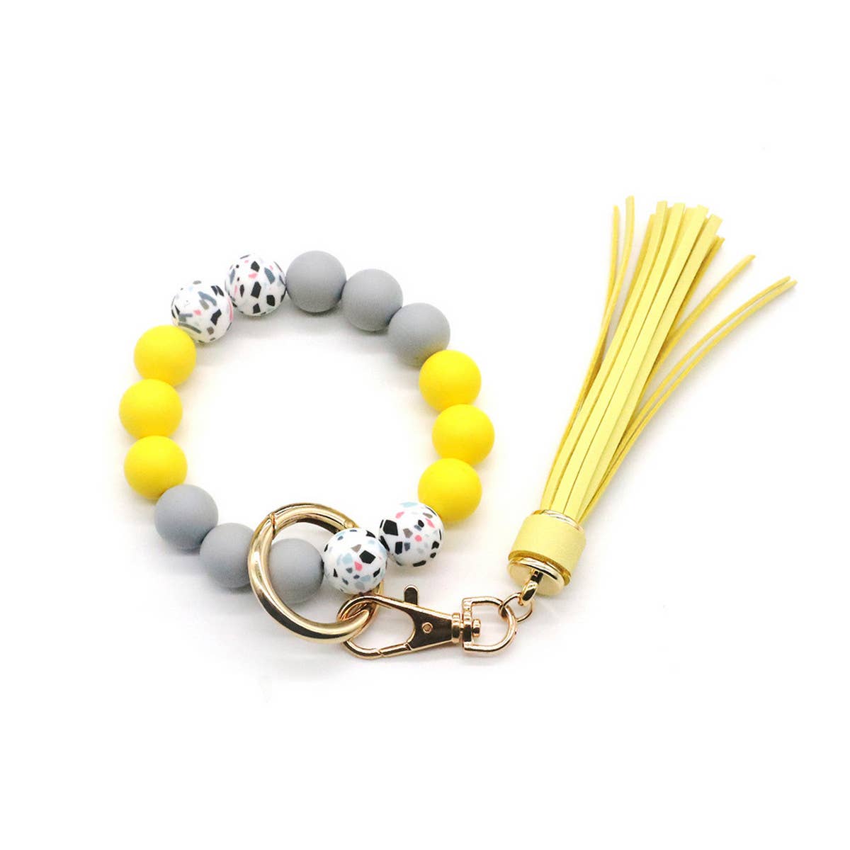 CAMOUFLAGE SILICONE BEAD BRACELET KEYCHAIN_CWMM1568