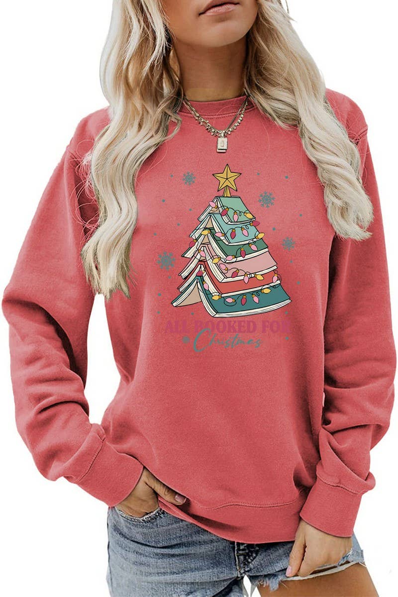 CWTBLL01325_LETTER PRINT CREW NECK CHRISTMAS SWEATSHIRT