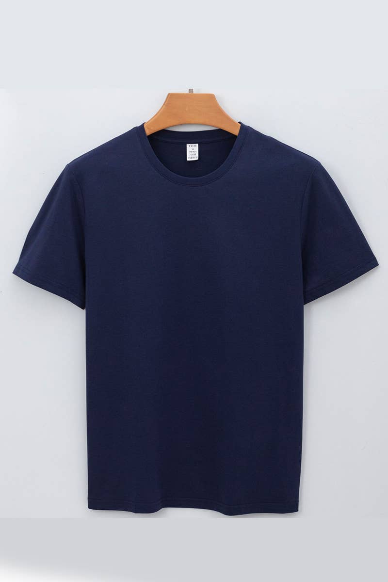 CWTTS1314_MEN'S CASUAL SOLID COLOR ROUND NECK T-SHIRT