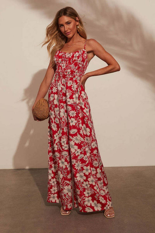 CWSJS1609_FLORAL SPAGHETTI STRAP HIGH WAIST JUMPSUIT