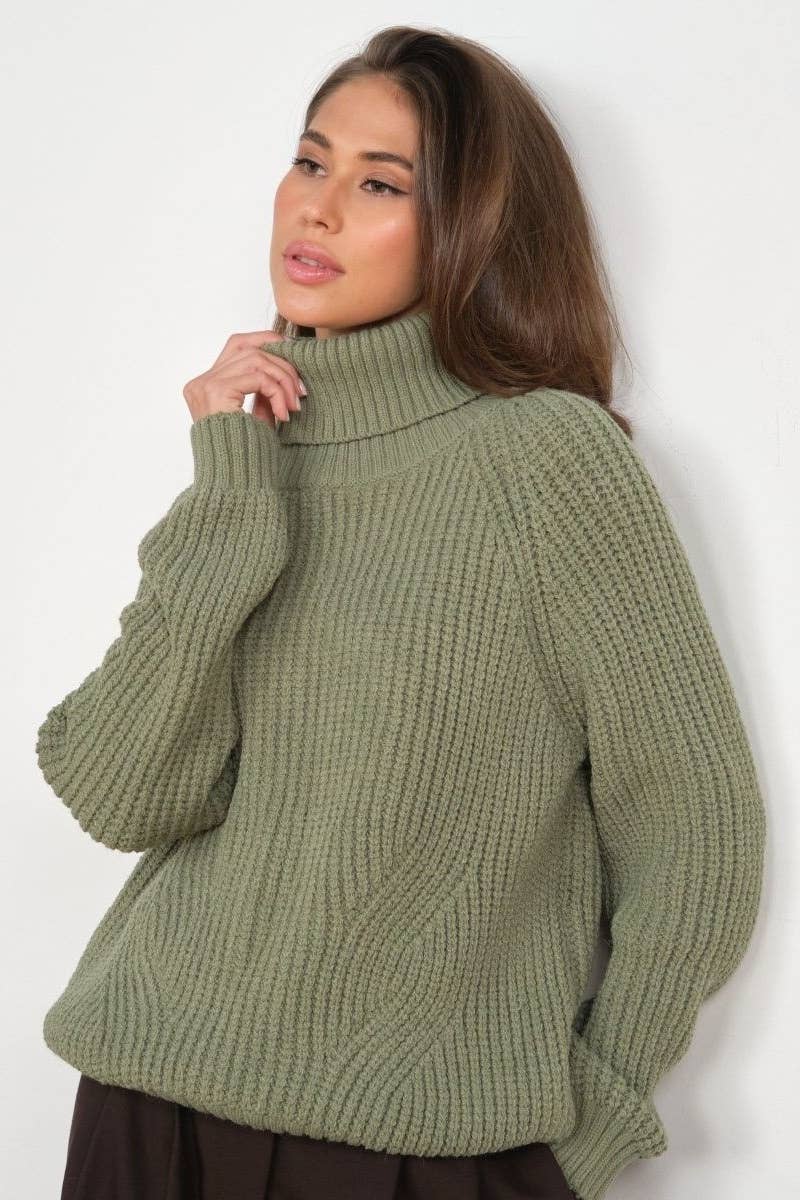CWOSWL6642_KNIT SWEATER WITH THICK TURTLENECK LONG SLEEVES