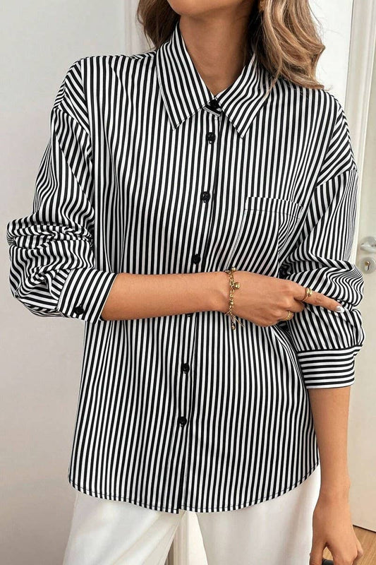 CWTSTL2685_STRIPE PRINT BACK BOW LONG SLEEVE SHIRT