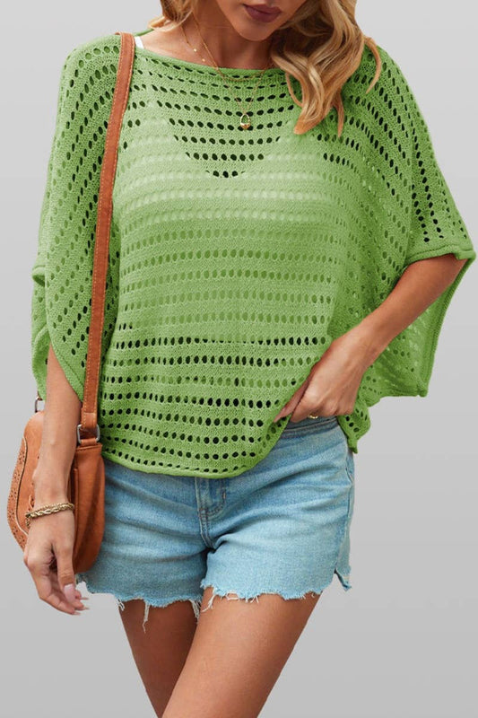 CWTBLS0746_CREW-NECK BAT-SLEEVE CUTOUT KNIT TOP