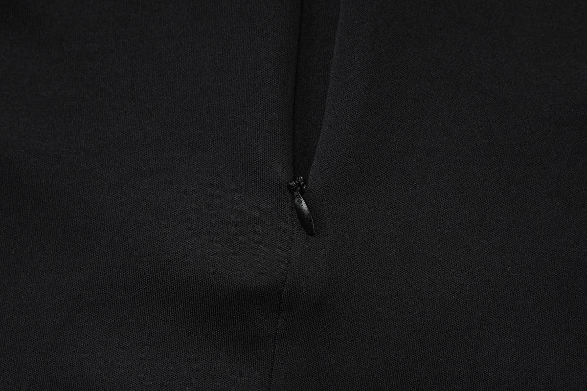 Contrasting color cinched waist strapless dress