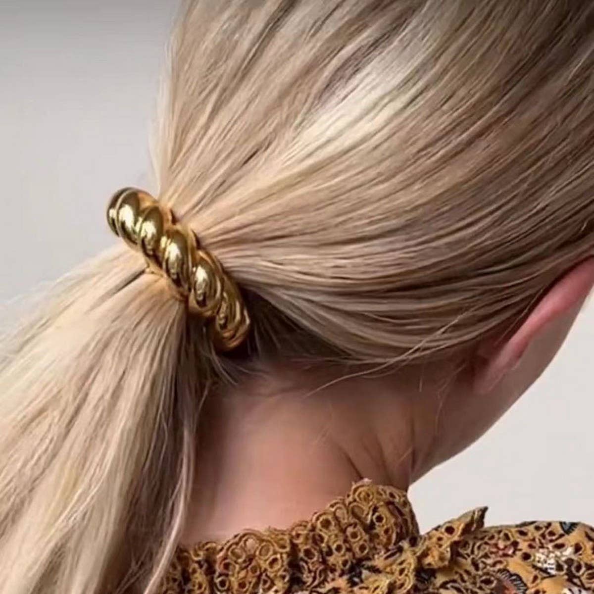 Geometric Metal Twist Elastic Hair Tie Band