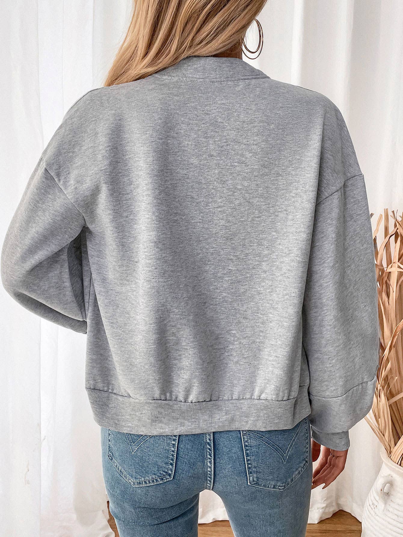 Fleece and thickened solid-color zipper jacket