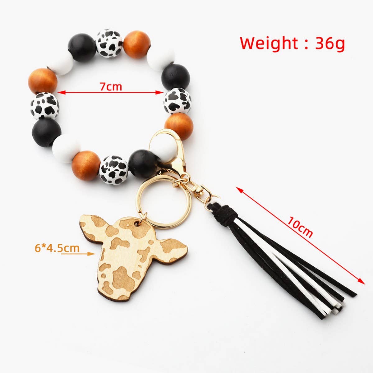Cowboy Tassel Pendant with Cow Head Keychain