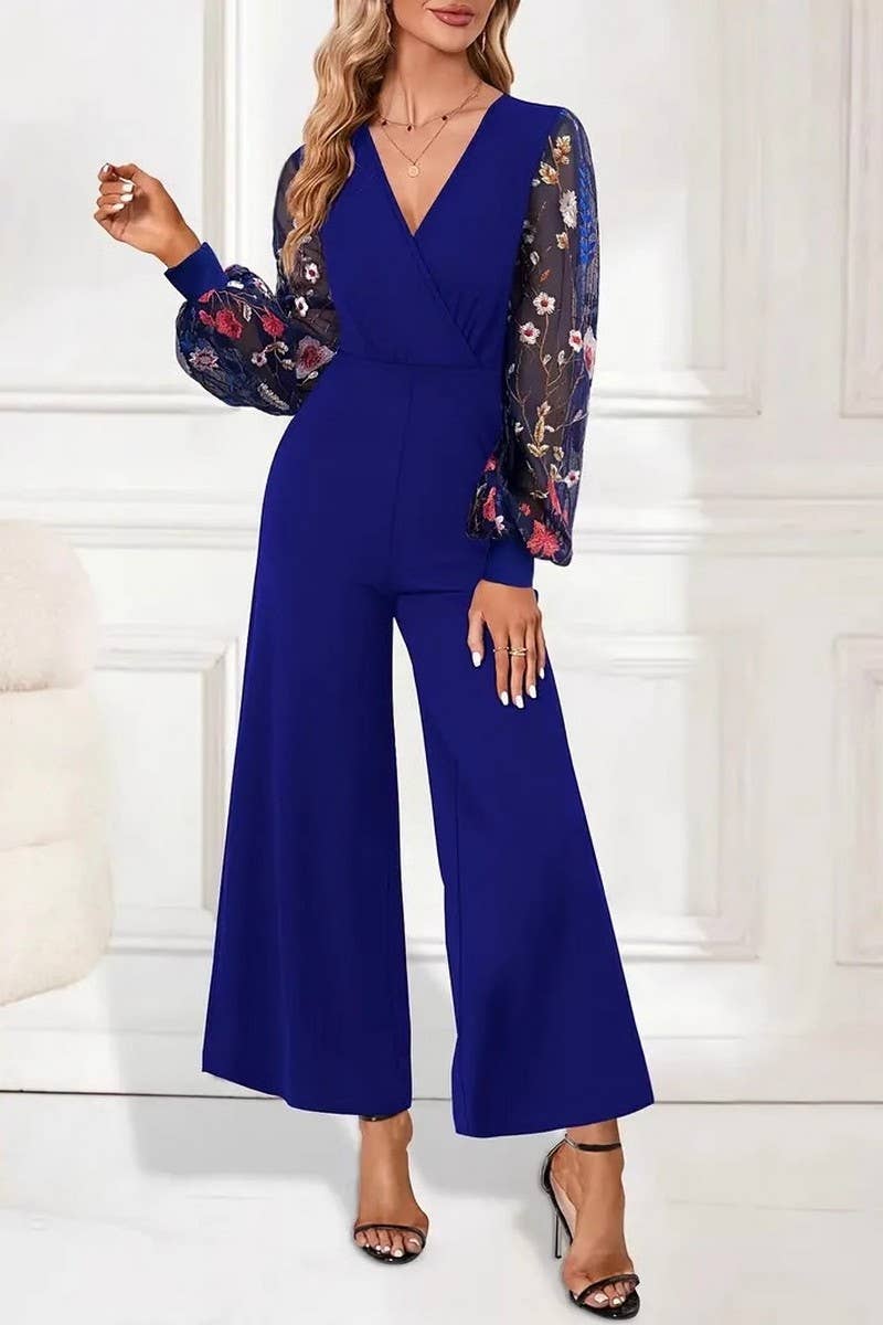 CWSBSL0161_DRAPE KNITTED PATCHWORK EMBROIDERED JUMPSUIT