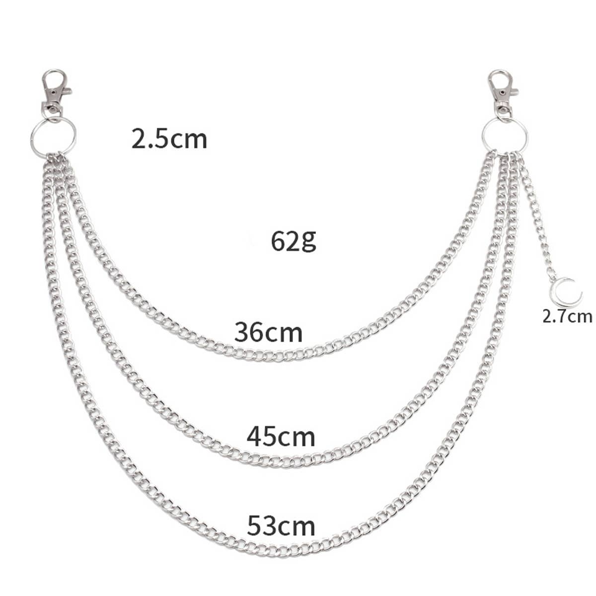 VINTAGE MOON PENDANT MULTI LAYER PANT CHAIN