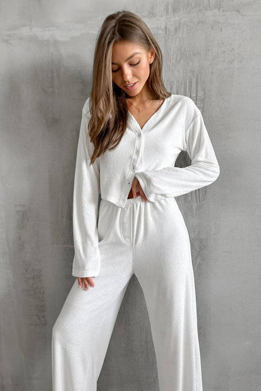 CWSPJ0266_KNITTED LONG-SLEEVED TROUSERS HOME WEAR SUIT