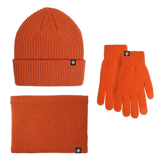 OUTDOOR KNITTED SCARF AND GLOVES THREE-PIECE SET_CWMM2796