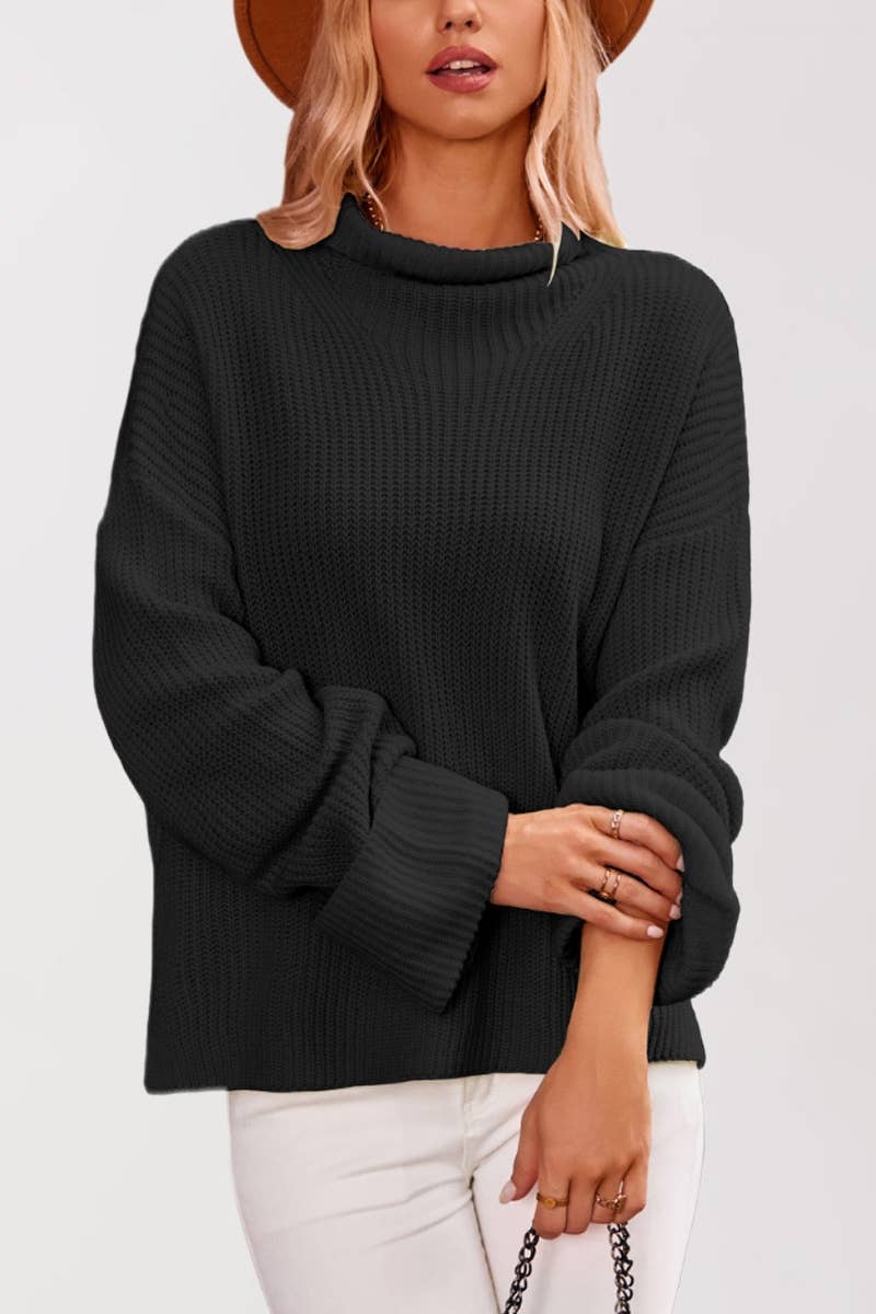 CWOSWL5851_LONG-SLEEVED SWEATER WITH SLIT FLARED SLEEVES