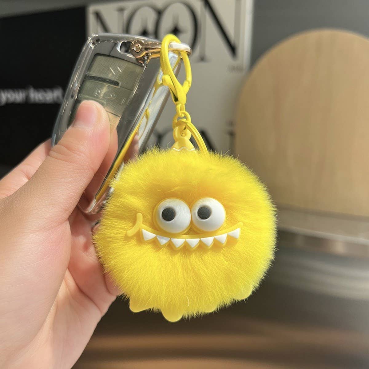 CUTE LITTLE COAL BRIQUETTES CAR KEYCHAIN PENDANT