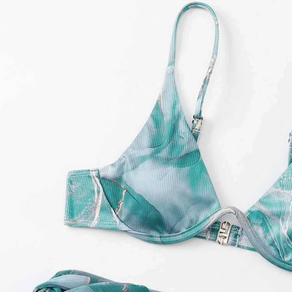 Marble Print Bikini Set - Sexy 3 Piece Swimsuit
