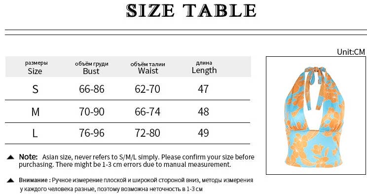 CWTHT0208_HALTER NECK FLORAL SLIM FIT CASUAL TOP