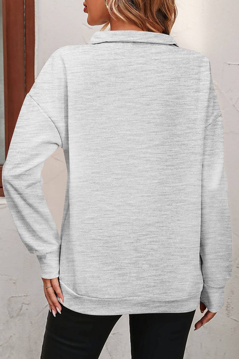 CWTBLL1833_HALF-ZIP LONG-SLEEVED PULLOVER SWEATSHIRT