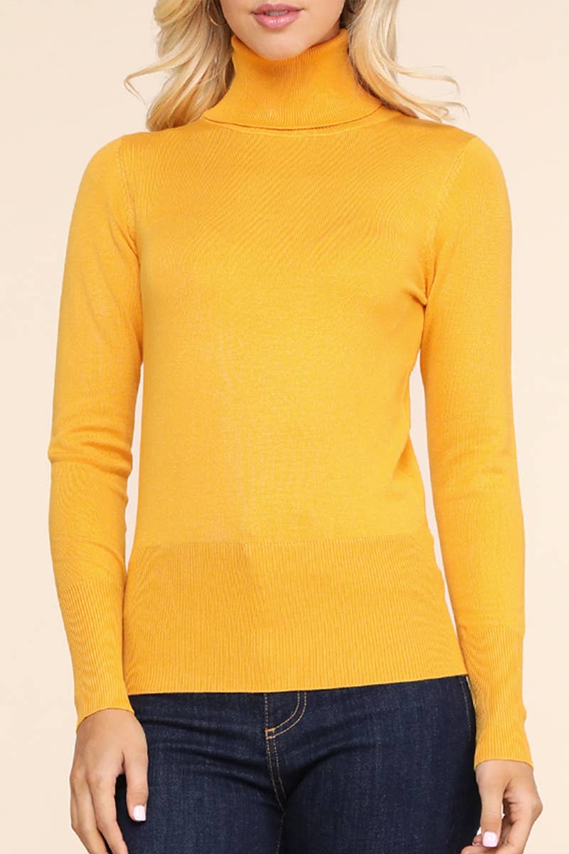 AWOSWL285_Stretch Turtle Neck Long Sleeve Pullover Sweater